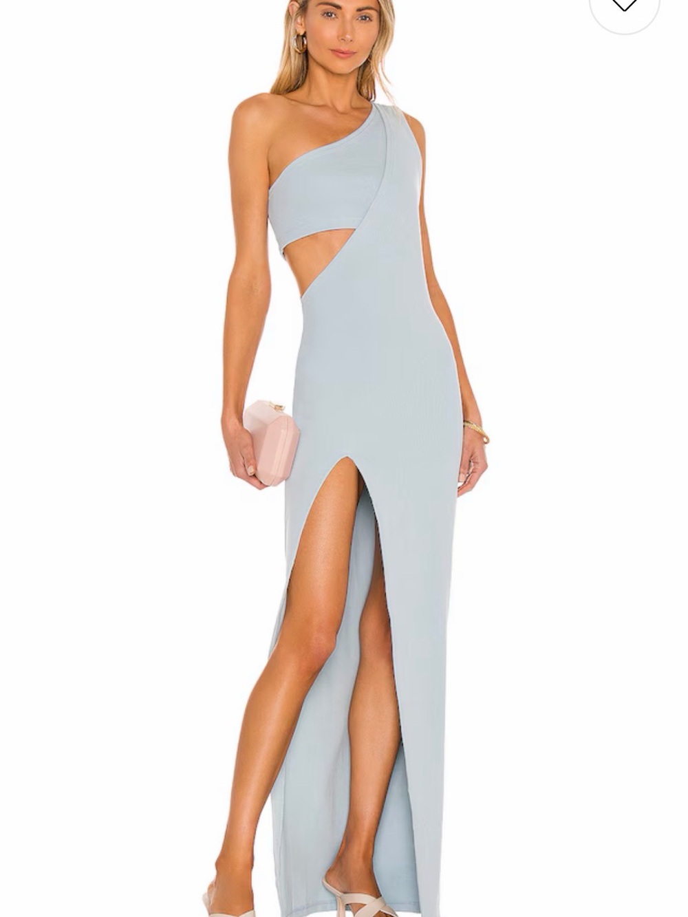 Atoir Time our Time Stands Still One-Shoulder Cutout Maxi Dress in Light Blue